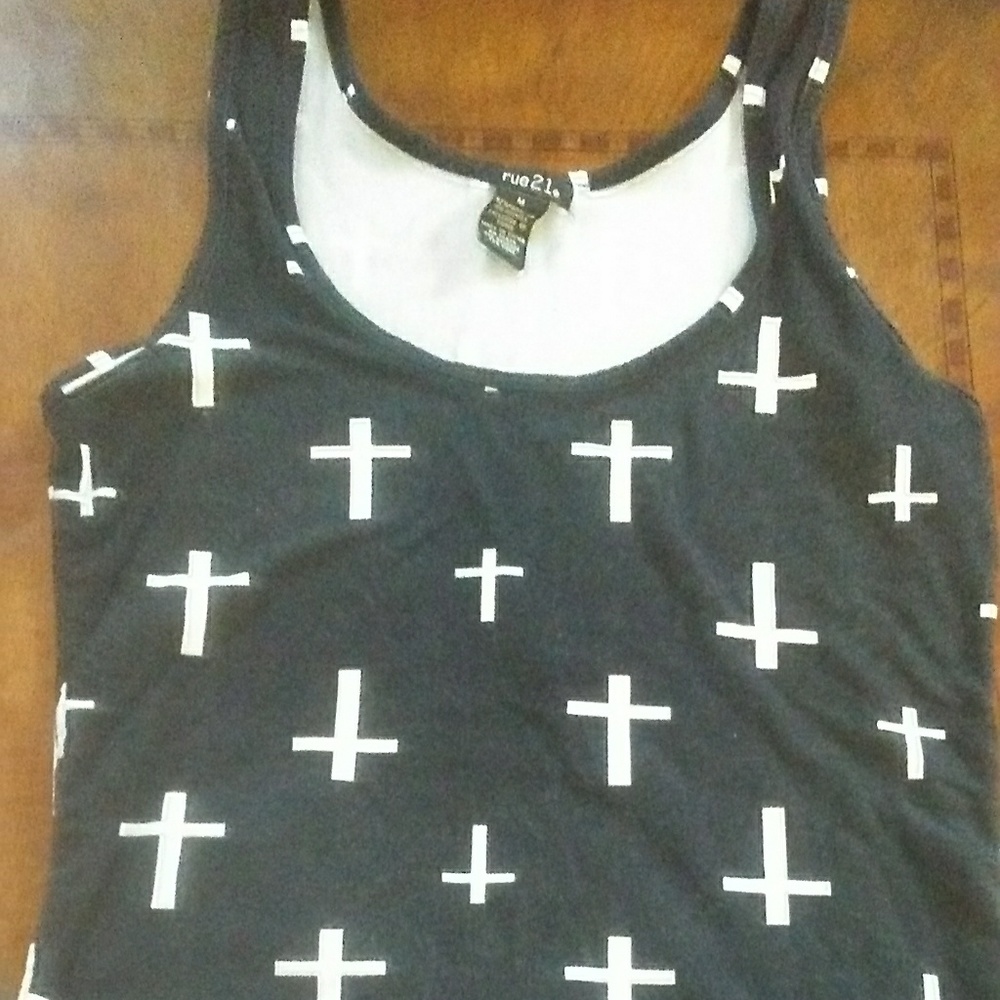 Rue21 Cross Tank Top (M)